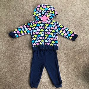 Hearts Hoodie and pant set - EUC